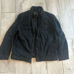 LEVI’S Canvas Field Jacket Washed Black Quilted Lined Full Zip Men's Large